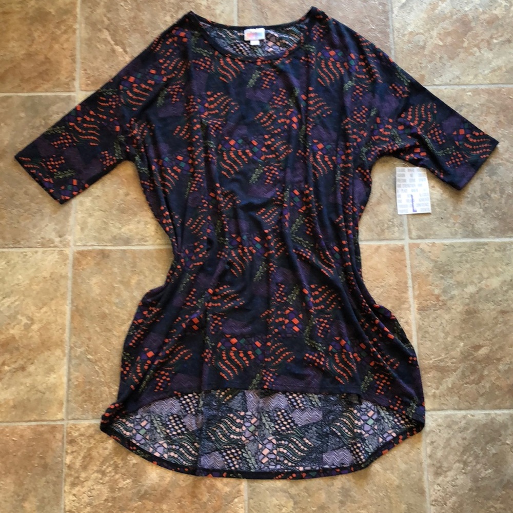Purple Blue and Orange L NWT Lularoe Irma Top